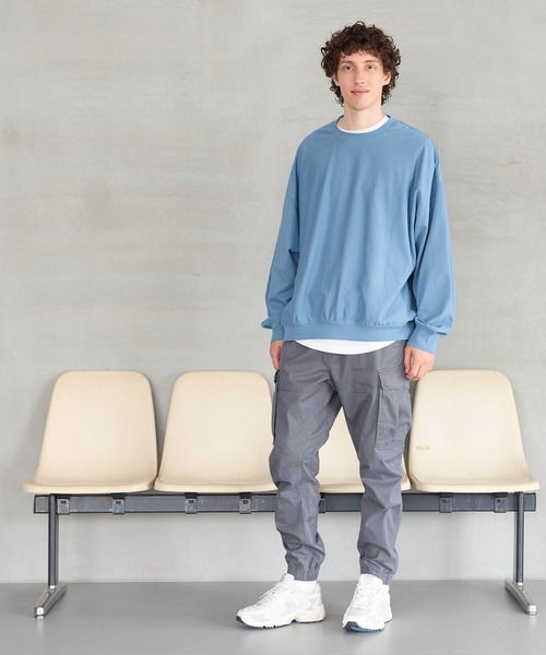 coca（coca）（コカ）の「【WEB限定セール】ミニ裏毛ワイドシルエットスウェット（スウェット・メンズ・オートミール/ライトグレー/ブラック/ライトブルー・M/L）」の5枚目の写真