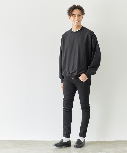 coca（coca）（コカ）の「【WEB限定セール】ミニ裏毛ワイドシルエットスウェット（スウェット・メンズ・オートミール/ライトグレー/ブラック/ライトブルー・M/L）」の10枚目の写真