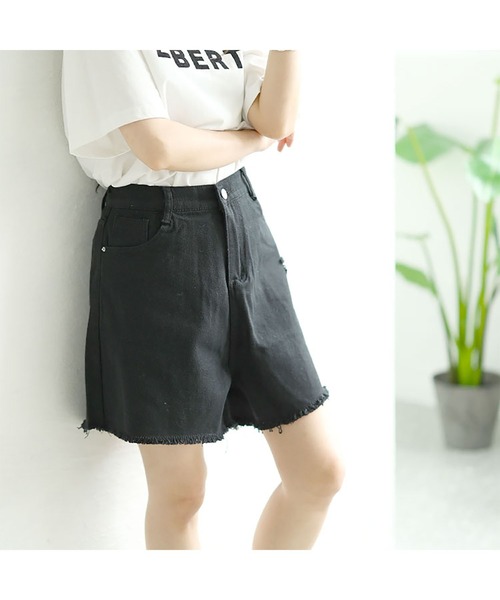 GOLDJAPAN（ゴールドジャパン）の「カットオフデニムショートパンツ【大きいサイズ対応】（デニムパンツ・レディース・ブルー/ブラック/ホワイト・LL/3L/4L/5L）」の11枚目の写真