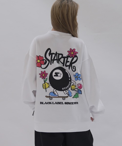 STARTER BLACK LABEL（スターターブラックレーベル）の「STARTER BLACK LABEL オーバーサイズバックプリントダンボールニットトレーナー（スウェット・メンズ・ホワイト/ブラック/ホワイト系/ホワイト系1/ブラック系/ブラック系1・XL/L/M）」の4枚目の写真