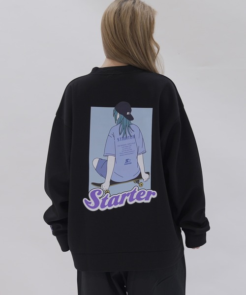 STARTER BLACK LABEL オーバーサイズバックプリントダンボールニット