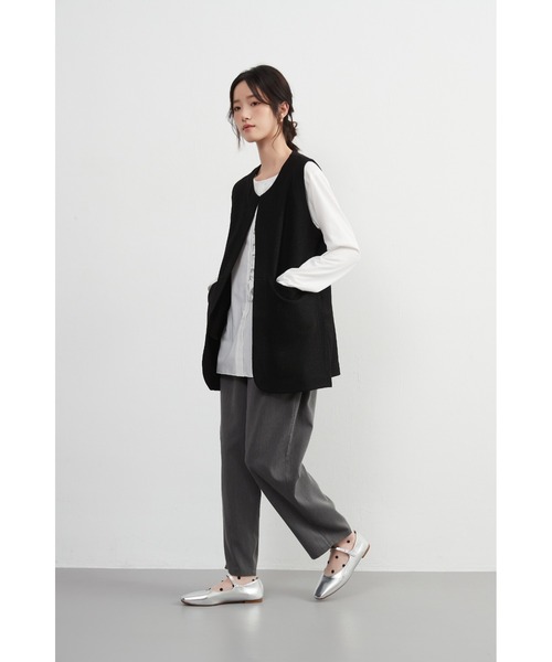 【セール】ノーカラーベスト(ベスト)|On One's Own(オンワンズオン) 【セール】ノーカラーベスト(ベスト)|On One's Own(オンワンズオン)