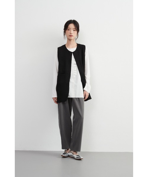 【セール】ノーカラーベスト(ベスト)|On One's Own(オンワンズオン) 【セール】ノーカラーベスト(ベスト)|On One's Own(オンワンズオン)