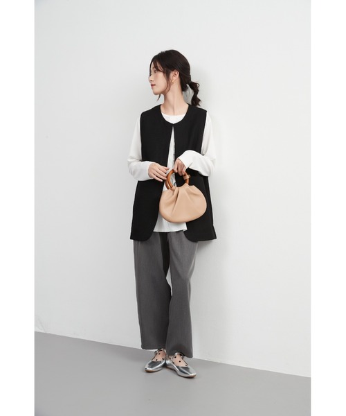 【セール】ノーカラーベスト(ベスト)|On One's Own(オンワンズオン) 【セール】ノーカラーベスト(ベスト)|On One's Own(オンワンズオン)