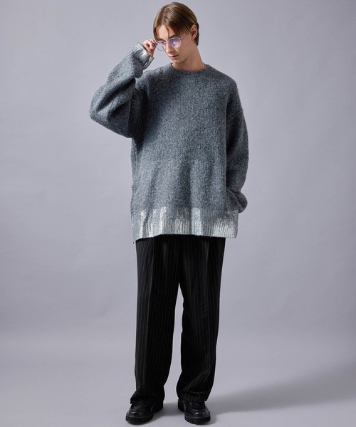 JUNRED(ジュンレッド)の「箔プリントスリットニット(ニット/セーター・メンズ・チャコールグレー・M/L)」の18枚目の写真