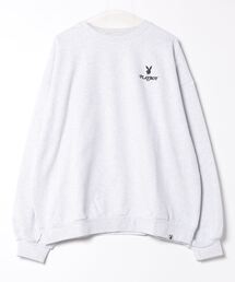 【SEQUENZ/シークエンズ×PLAYBOY/プレイボーイ】バックワッペン 裏起毛 スウェットトレーナー
