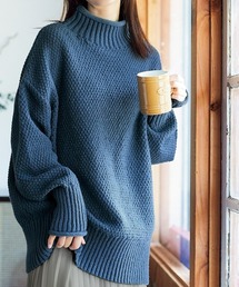 ハイネックラーベン編オーバーサイズニット