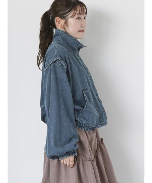 ehka sopo（エヘカソポ）の「袖取り外しデニムブルゾン（ブルゾン・レディース・ネイビー/グレー/ブルー・F）」の5枚目の写真