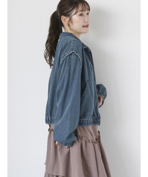 ehka sopo（エヘカソポ）の「袖取り外しデニムブルゾン（ブルゾン・レディース・ネイビー/グレー/ブルー・F）」の6枚目の写真