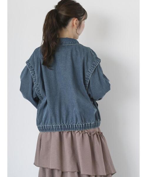 ehka sopo（エヘカソポ）の「袖取り外しデニムブルゾン（ブルゾン・レディース・ネイビー/グレー/ブルー・F）」の7枚目の写真