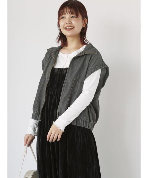 ehka sopo（エヘカソポ）の「袖取り外しデニムブルゾン（ブルゾン・レディース・ネイビー/グレー/ブルー・F）」の14枚目の写真