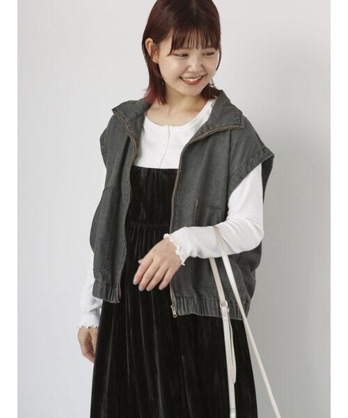 ehka sopo（エヘカソポ）の「袖取り外しデニムブルゾン（ブルゾン・レディース・ネイビー/グレー/ブルー・F）」の15枚目の写真