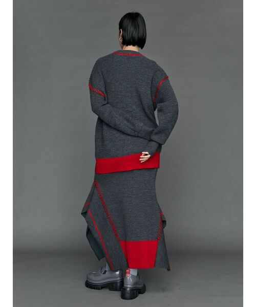 UN3D. アンスリード ポイントステッチニットスカート ロングスカート UN3D.（アンスリード）の「POINT STITCH KNIT SK / ポイントステッチ
