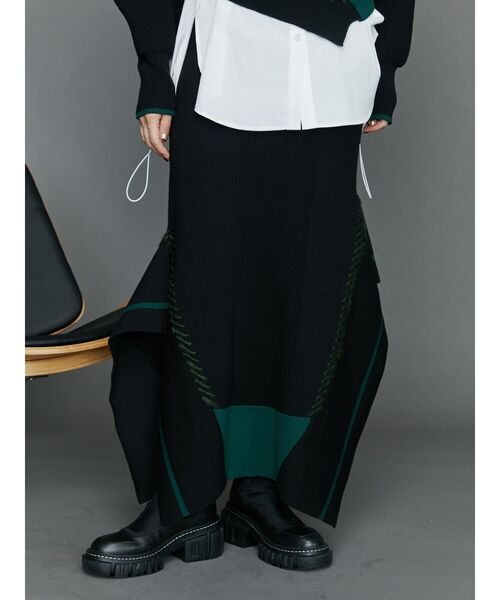 UN3D.（アンスリード）の「POINT STITCH KNIT SK / ポイントステッチニットスカート（スカート・レディース・グレー/ネイビー/ブラック・38/36）」の15枚目の写真