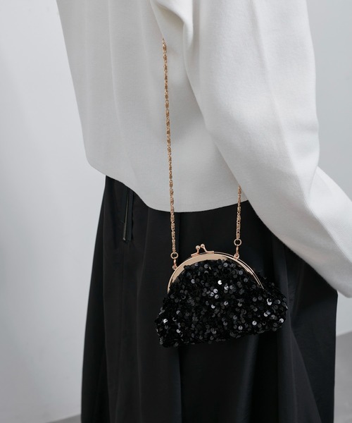 ROPE' PICNIC(ロペピクニック)の「スパンコールミニバッグ(ショルダーバッグ・レディース・グレー/ブラック・FREE)」の3枚目の写真