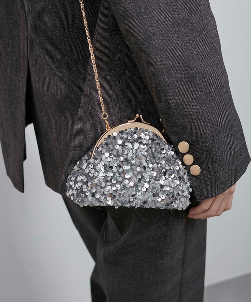 ROPE' PICNIC(ロペピクニック)の「スパンコールミニバッグ(ショルダーバッグ・レディース・グレー/ブラック・FREE)」の5枚目の写真