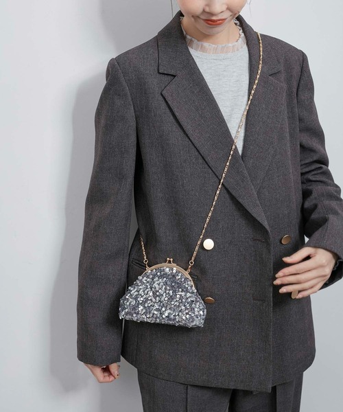 ROPE' PICNIC(ロペピクニック)の「スパンコールミニバッグ(ショルダーバッグ・レディース・グレー/ブラック・FREE)」の8枚目の写真