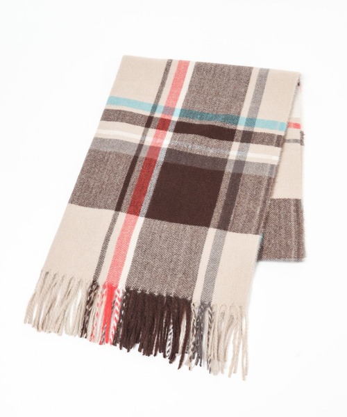 LEPSIM（レプシィム）の「洗えるチェックストール　32606（ストール/ショール・レディース・ブルー/オレンジ/アイボリー/レッド/ベージュ・ONE SIZE）」の19枚目の写真