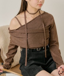 RAY CASSIN | 【1枚で映え】チョーカー付オフショルデザインニット(ニット/セーター)