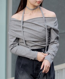 RAY CASSIN | 【華奢見えが叶う】チョーカー付オフショルデザインニット(ニット/セーター)