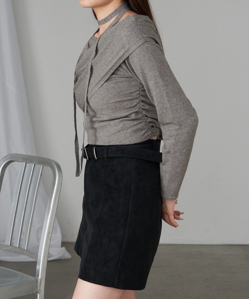 RAY CASSIN(レイカズン)の「【華奢見えが叶う】チョーカー付オフショルデザインニット(ニット/セーター・レディース・レッド/ブラウン/アイボリー/グレー/ピンク系その他2・FREE)」の18枚目の写真