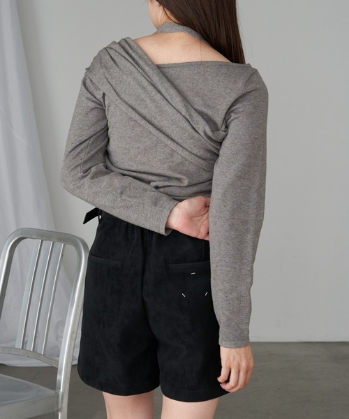 RAY CASSIN(レイカズン)の「【華奢見えが叶う】チョーカー付オフショルデザインニット(ニット/セーター・レディース・レッド/ブラウン/アイボリー/グレー/ピンク系その他2・FREE)」の19枚目の写真