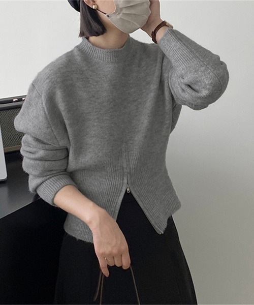 Miniministore(ミニミニストア)の「ニットトップス セーター 春秋冬 韓国風(ニット/セーター・レディース・ベージュ/ブラウン/グレー/ブラック・FREE)」の2枚目の写真