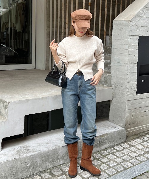 Miniministore(ミニミニストア)の「ニットトップス セーター 春秋冬 韓国風(ニット/セーター・レディース・ベージュ/ブラウン/グレー/ブラック・FREE)」の14枚目の写真