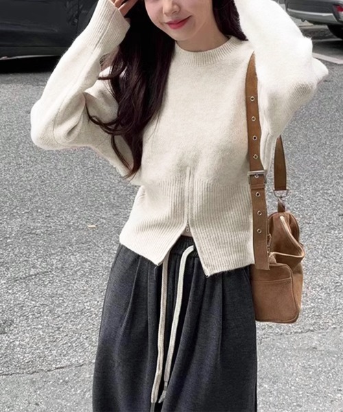 Miniministore(ミニミニストア)の「ニットトップス セーター 春秋冬 韓国風(ニット/セーター・レディース・ベージュ/ブラウン/グレー/ブラック・FREE)」の12枚目の写真