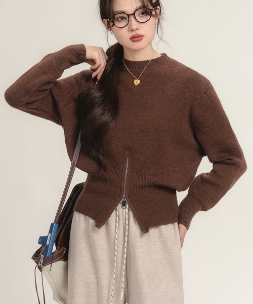 Miniministore(ミニミニストア)の「ニットトップス セーター 春秋冬 韓国風(ニット/セーター・レディース・ベージュ/ブラウン/グレー/ブラック・FREE)」の10枚目の写真