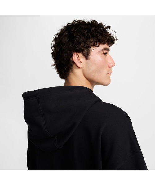 NIKE(ナイキ)の「NIKE/ナイキ クラブ FT オーバーサイズL/Sフーディ(パーカー・メンズ・ベージュ/グレー/ブラック・M/S/L/XL)」の18枚目の写真