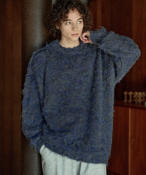 セール】【POLO CHAMPS 別注】ミックスシャギー貴族起毛クルーネック