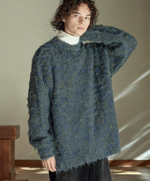 セール】【POLO CHAMPS 別注】ミックスシャギー貴族起毛クルーネック