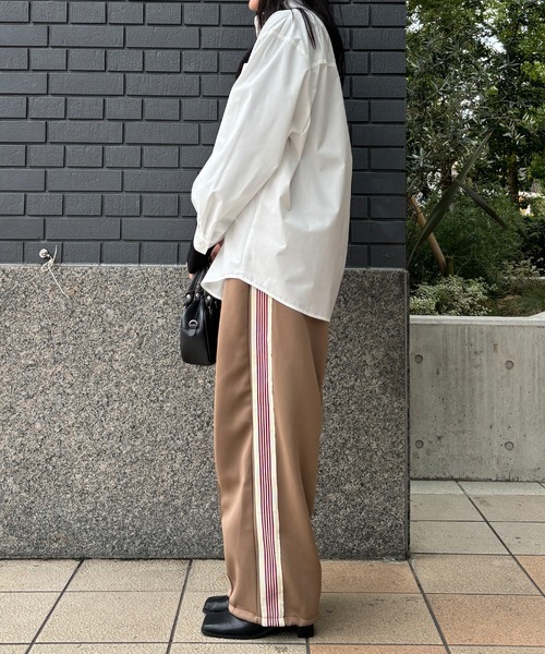 ISOOK / アイスー】サイドライントラックパンツ / ワイド