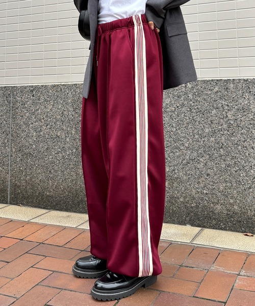 セール】【ISOOK / アイスー】サイドライントラックパンツ / ワイド