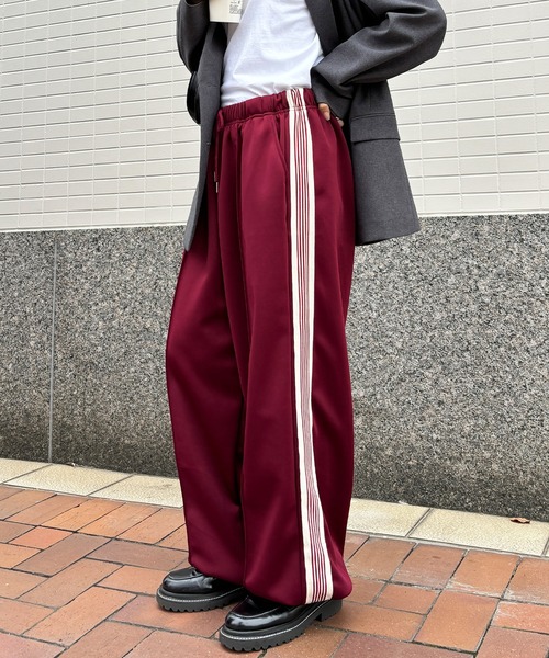 ISOOK / アイスー】サイドライントラックパンツ / ワイド