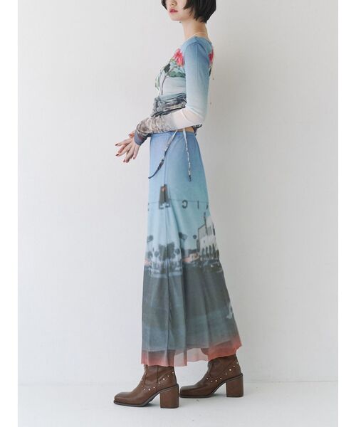 jouetie（ジュエティ）の「フォトプリントシアートップス【セットアップ対応】（Tシャツ/カットソー・レディース・ブルー/グリーン・MEDIUM）」の7枚目の写真