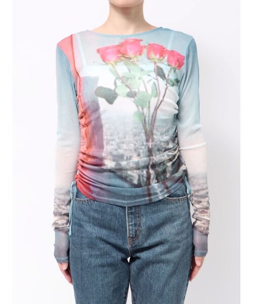 jouetie（ジュエティ）の「フォトプリントシアートップス【セットアップ対応】（Tシャツ/カットソー・レディース・ブルー/グリーン・MEDIUM）」の15枚目の写真