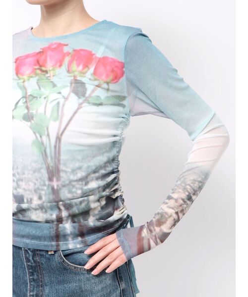 jouetie（ジュエティ）の「フォトプリントシアートップス【セットアップ対応】（Tシャツ/カットソー・レディース・ブルー/グリーン・MEDIUM）」の19枚目の写真