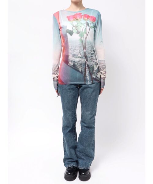 jouetie（ジュエティ）の「フォトプリントシアートップス【セットアップ対応】（Tシャツ/カットソー・レディース・ブルー/グリーン・MEDIUM）」の22枚目の写真