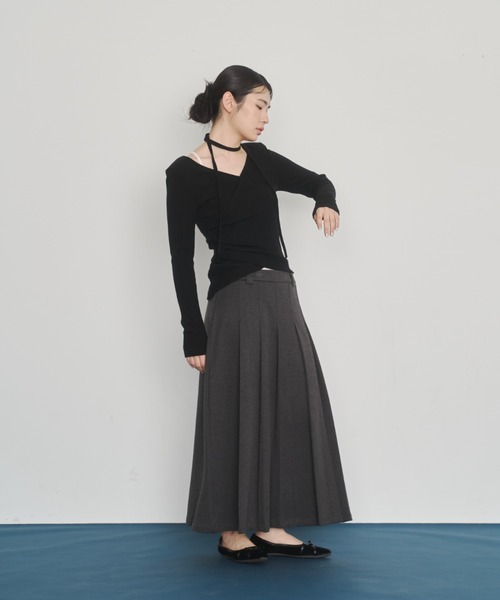 Happy John(ハッピージョン)の「design cut tops stall set/ストールデザインカットトップス(Tシャツ/カットソー・レディース・ブラック/ベージュ/ホワイト・FREE)」の21枚目の写真