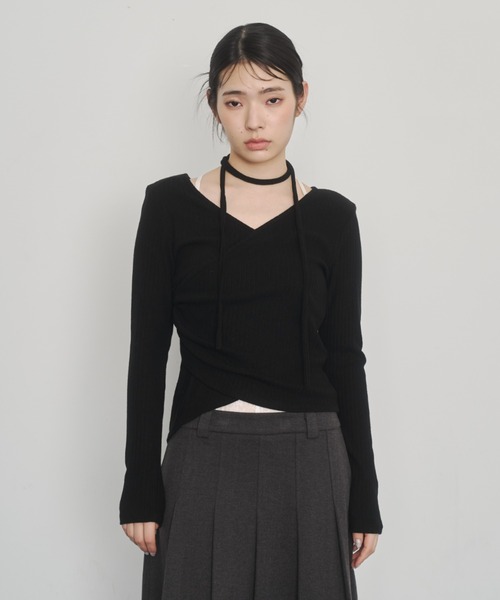 Happy John(ハッピージョン)の「design cut tops stall set/ストールデザインカットトップス(Tシャツ/カットソー・レディース・ブラック/ベージュ/ホワイト・FREE)」の12枚目の写真