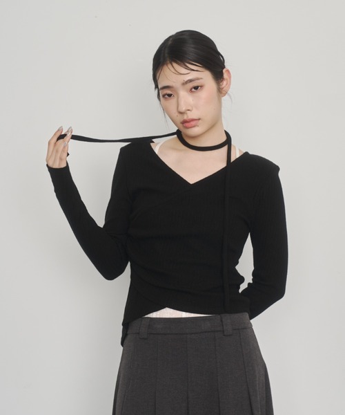 Happy John(ハッピージョン)の「design cut tops stall set/ストールデザインカットトップス(Tシャツ/カットソー・レディース・ブラック/ベージュ/ホワイト・FREE)」の15枚目の写真