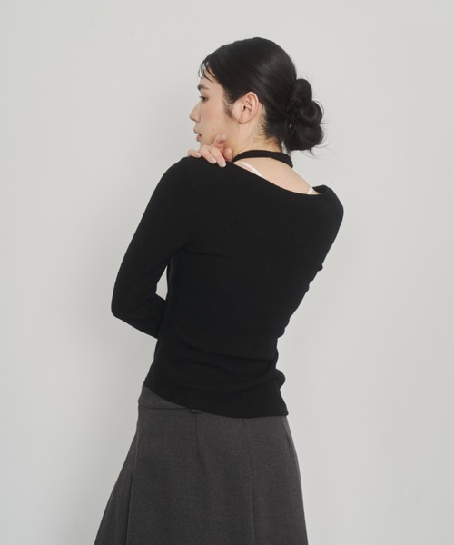 Happy John(ハッピージョン)の「design cut tops stall set/ストールデザインカットトップス(Tシャツ/カットソー・レディース・ブラック/ベージュ/ホワイト・FREE)」の17枚目の写真