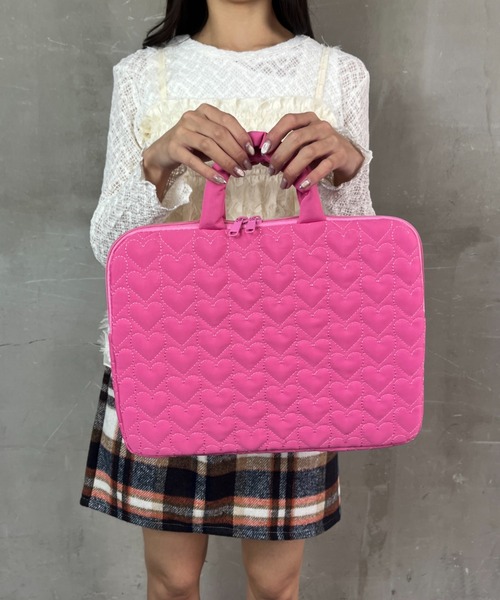 セール】【PCグッズ】ふわふわハート キルティング / PCバッグ PC