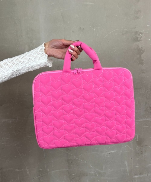 セール】【PCグッズ】ふわふわハート キルティング / PCバッグ PC