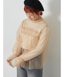 ehka sopo | チュールハイネックブラウス(シャツ/ブラウス)