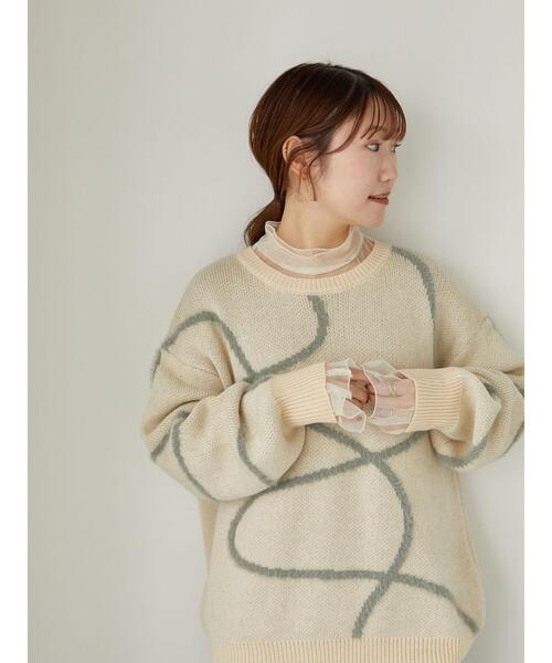 ehka sopo（エヘカソポ）の「チュールハイネックブラウス（シャツ/ブラウス・レディース・オレンジ/キナリ/グレー・F）」の9枚目の写真