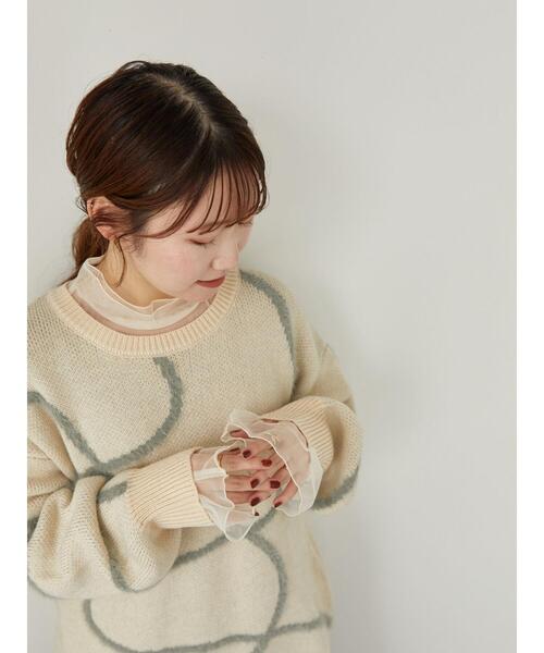 ehka sopo（エヘカソポ）の「チュールハイネックブラウス（シャツ/ブラウス・レディース・オレンジ/キナリ/グレー・F）」の11枚目の写真