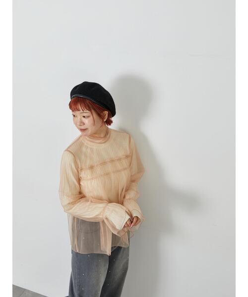 ehka sopo（エヘカソポ）の「チュールハイネックブラウス（シャツ/ブラウス・レディース・オレンジ/キナリ/グレー・F）」の17枚目の写真